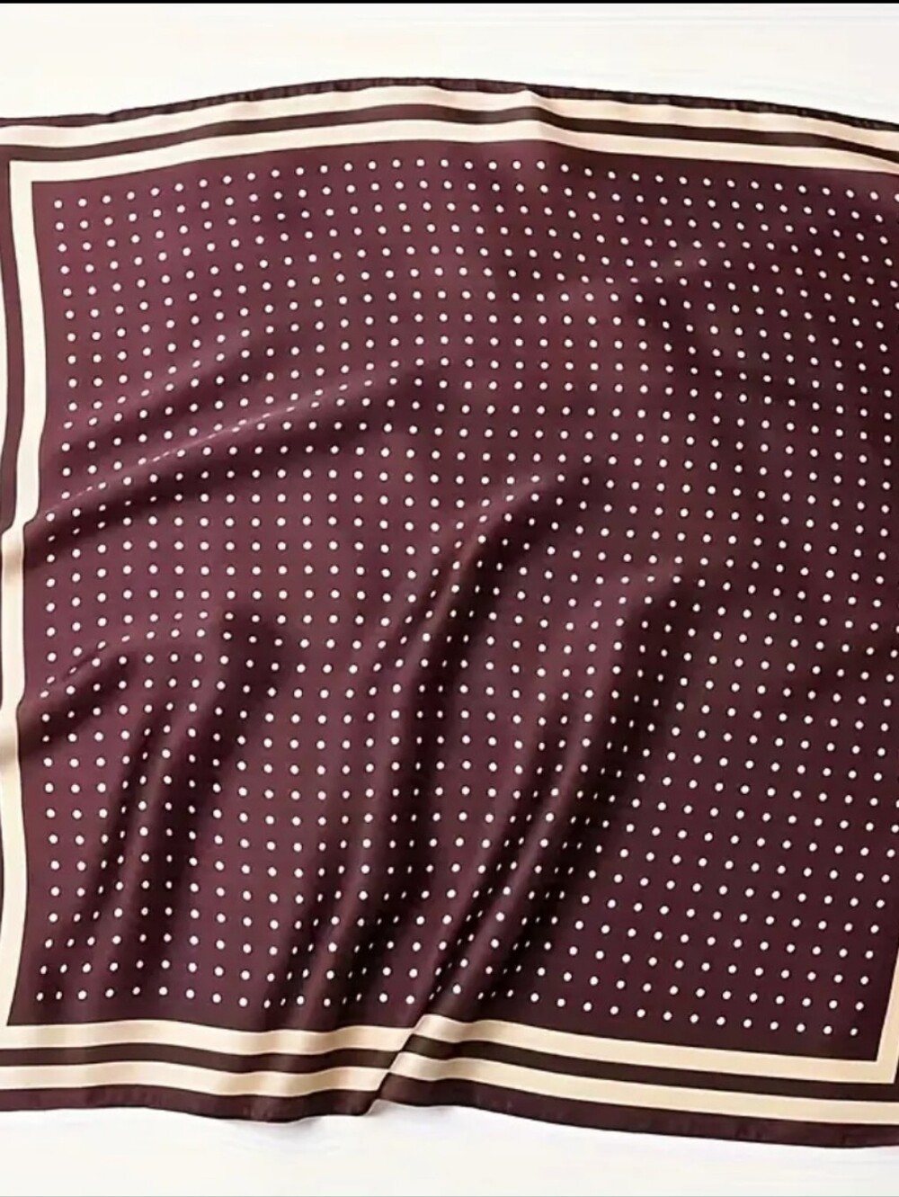 Silk-feel Polka Dot & Stripe Neck Scarf - Head Scarf 70×70cm - Picture 2 of 3